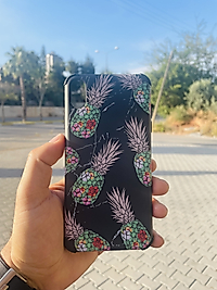 iPhone XS Max Ananas Baskılı Köşe Korumalı Telefon Kılıfı