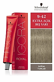 İGORA ROYAL SAÇ BOYASI 60 ML. (9-42 EXTRA AÇIK BEJ SARI)