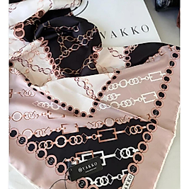 Vakko Zincir Desen Twill Eşarp 44127 - Toz Pembe