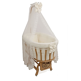 AHŞAP SEPET BEŞİK ( FRANSIZ DANTEL)