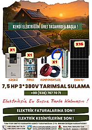 7,5 HP 5,5 KW  3*380V Güneş Enerjili Tarımsal Sulama Paketi / 7X5HP16P-D