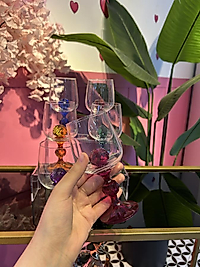6 lı renkli kristal kadeh