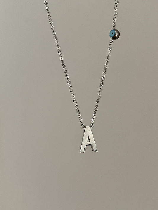 Çelik A Harf Minimal Silver Kolye