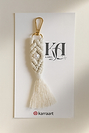 El Yapımı  Makrome Anahtarlık – İnci Detaylı | Söz, Nişan, Nikah Hediyelik (KARTSIZ) 10 Adet