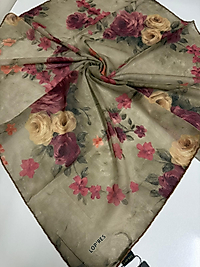 SOFT KETEN EŞARP GÜL DESEN 03