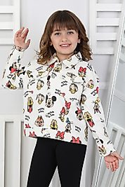 YSM KİDS %100 PAMUK BASKILI KOT CEKET