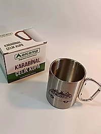 Orcamp Karabina Saplı Çelik Kupa Bardak Gri