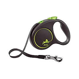 Flexi Black Design Small Yeşil Şerit Otomatik Gezdirme Tasması (5 m)