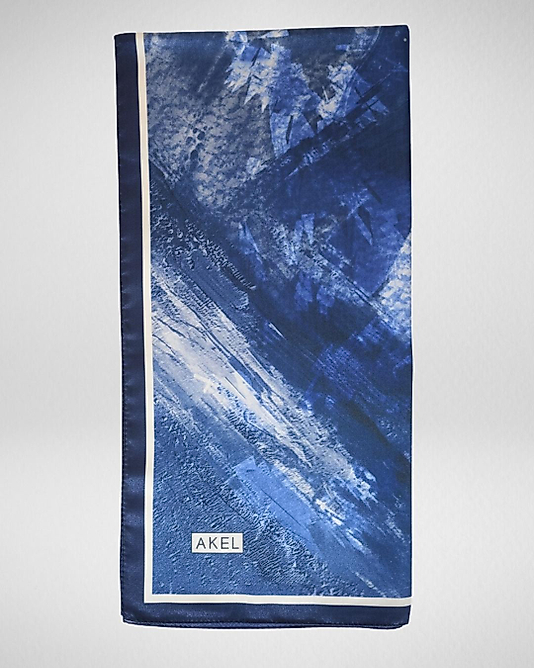 Dijital Kristal Eşarp Pastel Mermer Desenli