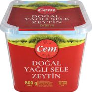 Cem Doğ. Yağlı Siyah Sele Zeytin L-M (231-290) Kase 800Gr