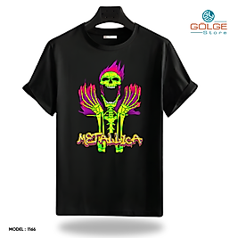 Rock and Roll & Metallica Tarzı Baskılı Oversize Unisex Tişört