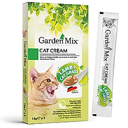 Garden Mix Kuzu Kedi Otlu Ek Besin ve Kedi Ödül Kreması (5 x 15 Gr)