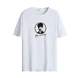 Kırmızı Beyaz Vatan Aşkı Bayrak ve Atatürk Baskılı Oversize Unisex Tişört