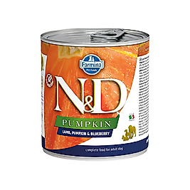 N&D Pumpkin Tahılsız Bal Kabaklı, Kuzu Etli & Yaban Mersinli Küçük Irk Yetişkin Köpek Konserve Maması (285 g)