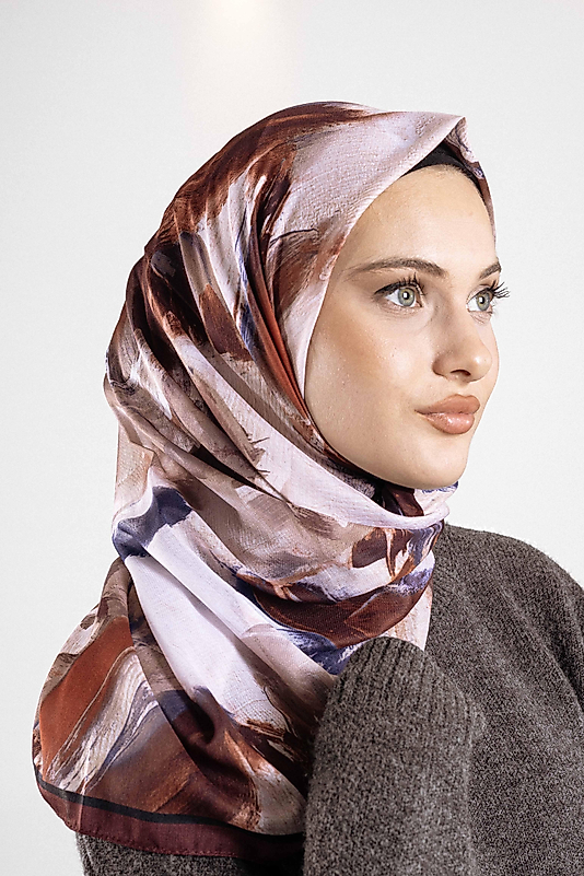 Desenli Soft Eşarp Koleksiyonu Pastel Desen-1