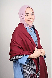 OMUZ ŞALI ÇİFT TARAFLI DESEN 3-BORDO