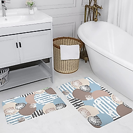 Rovigo Home Dijital Baskı Yıkanabilir Kaymaz 2 li Banyo Takımı