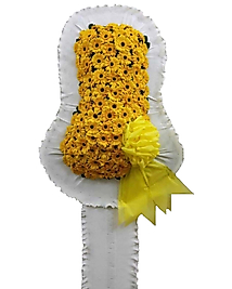 Tek Katlı Sarı Gerbera Çelenk