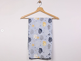 Bulut desenli muslin bebek battaniye