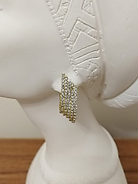 Gold Sıra Taş Küpe