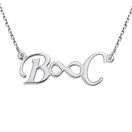 Kişiye Özel Harf Kolye – Sonsuzluk Sembollü İsimli Tasarım