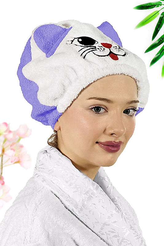 Kadın Bone Havlu KEDİ Modelli