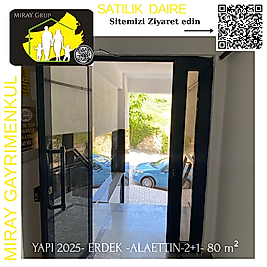 1002-SATILIK DAIRE-BALIKESIR- ERDEK- ALAETTIN MAHALLESINDE- SIFIR DAIRE -2+1- Net 75 m²-2 550 000TL