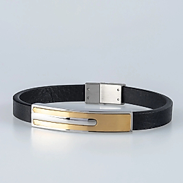 Erkek Deri Çelik Bileklik