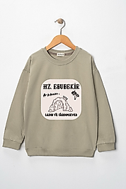 Erkek Çocuk "Hz Ebubekir"  Baskılı Pamuklu Sweat