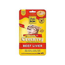 Delibon Creamy Dana Ciğerli Sıvı Kedi Ödül Maması 5 x 15 g