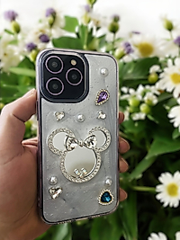 İPhone 12-12 Pro Uyumlu Aynalı Taşlı Telefon Kılıfı