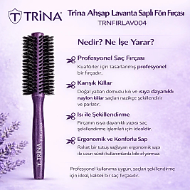 TRİNA LAVANTA SERİSİ AHŞAP SAPLI FÖN FIRÇASI (TRNFIRLAV004)