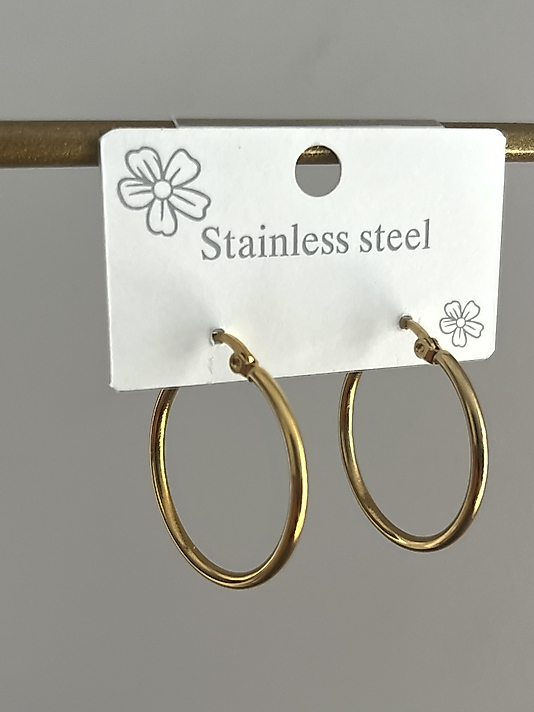 Çelik Orta Boy Halka Küpe