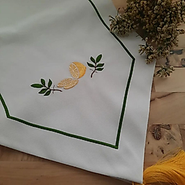 Tasarım Limon Nakışlı Runner