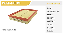 HAVA FİLTRESİ  FORD FIESTA 1.8D