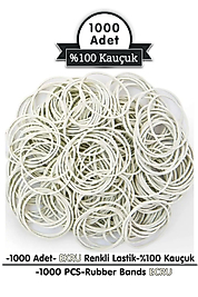 PackMai Ekru Paket Lastiği 1000 Adet - 200 gr, 6 cm Genişlik, 1,2 cm Kalınlık, 30 cm Esneme - %100 Kauçuk