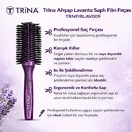 TRİNA LAVANTA SERİSİ AHŞAP SAPLI FÖN FIRÇASI (TRNFIRLAV009)