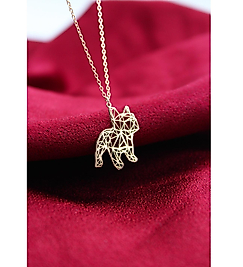 14K Altın Kaplama / Gümüş Geometrik Köpek Kolye