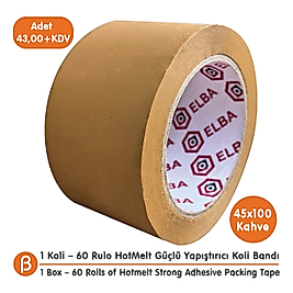 Elba 1 KOLİ (60 ADET) 60x100 Kahve (Taba) HotMelt Koli Bandı