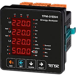 TENSE TPM-01 ESH Haberleşmeli, 4×4 Hane LED Ekranlı Enerji Analizörü