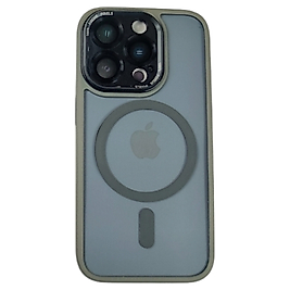 APPLE 15 PRO MAGSAFE LENS KORUMALI METAL TUŞLU KAVÇUK ÇERCEVE KILIF
