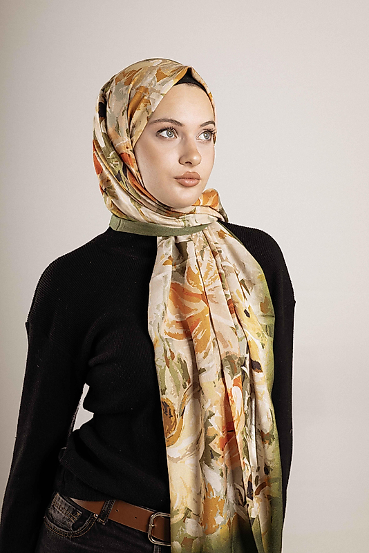 FLOOR İPEK ŞAL İTALYAN DİKİŞİ DESEN-2