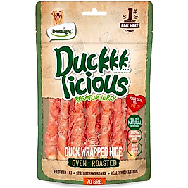 Dentalight Duck Jerky Ördek Etli Deri Sarılı Köpek Ödül Maması 70 Gr