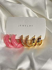 Celestial Twist Earrings Model Çelik Küpe