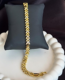 Balık sırtı model 14ayar altın renginde Zirkon taşlı çelik bileklik
