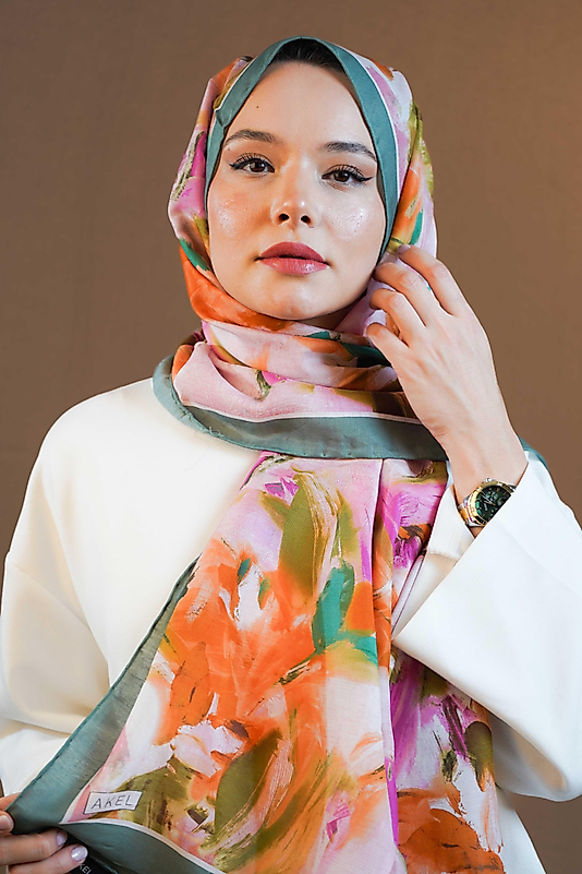 Desenli Pamuk İpek Şal