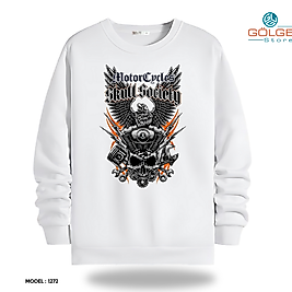 Motorcu Model Bisiklet Yaka Erkek kadın Slimfit Sweatshirt