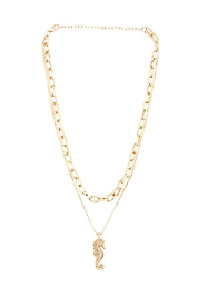 Gold Deniz Atı Zirkon Kolye