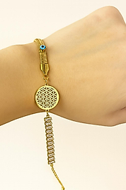 Gold  Hayat Ağacı Çelik Bileklik