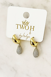 Özel Seri Gold Plaka Zirkon Taşlı Sallantılı Küpe